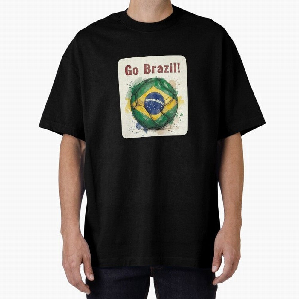 Go Brazil Soccer Ball Flag | Brazilian Football Fan Graphic Tee Classic T-Shirt Feel International Energy from the FIFA World Cup 2026 Group Stage Journey through Cristiano Ronaldo, Haaland and CR7 Highlights, Brazil, Portugal and Argentina Pride,