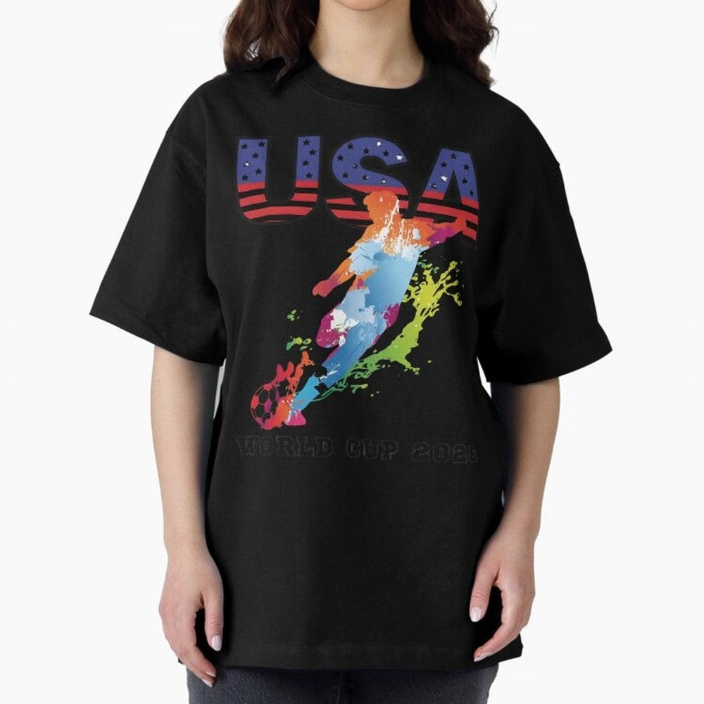 USA CAN MEX 26 Football Shirt | Color Splash International Fan Tee Classic T-Shirt Bring Retro Soccer Energy to FIFA World Cup 2026 Group Stage Spirit, Built around England, France and Netherlands, Cristiano Ronaldo, Stadium Memories, Football