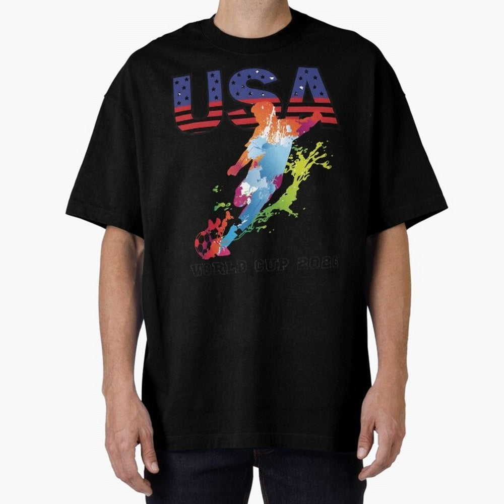 USA CAN MEX 26 Football Shirt | Color Splash International Fan Tee Classic T-Shirt Bring Retro Soccer Energy to FIFA World Cup 2026 Group Stage Spirit, Built around England, France and Netherlands, Cristiano Ronaldo, Stadium Memories, Football