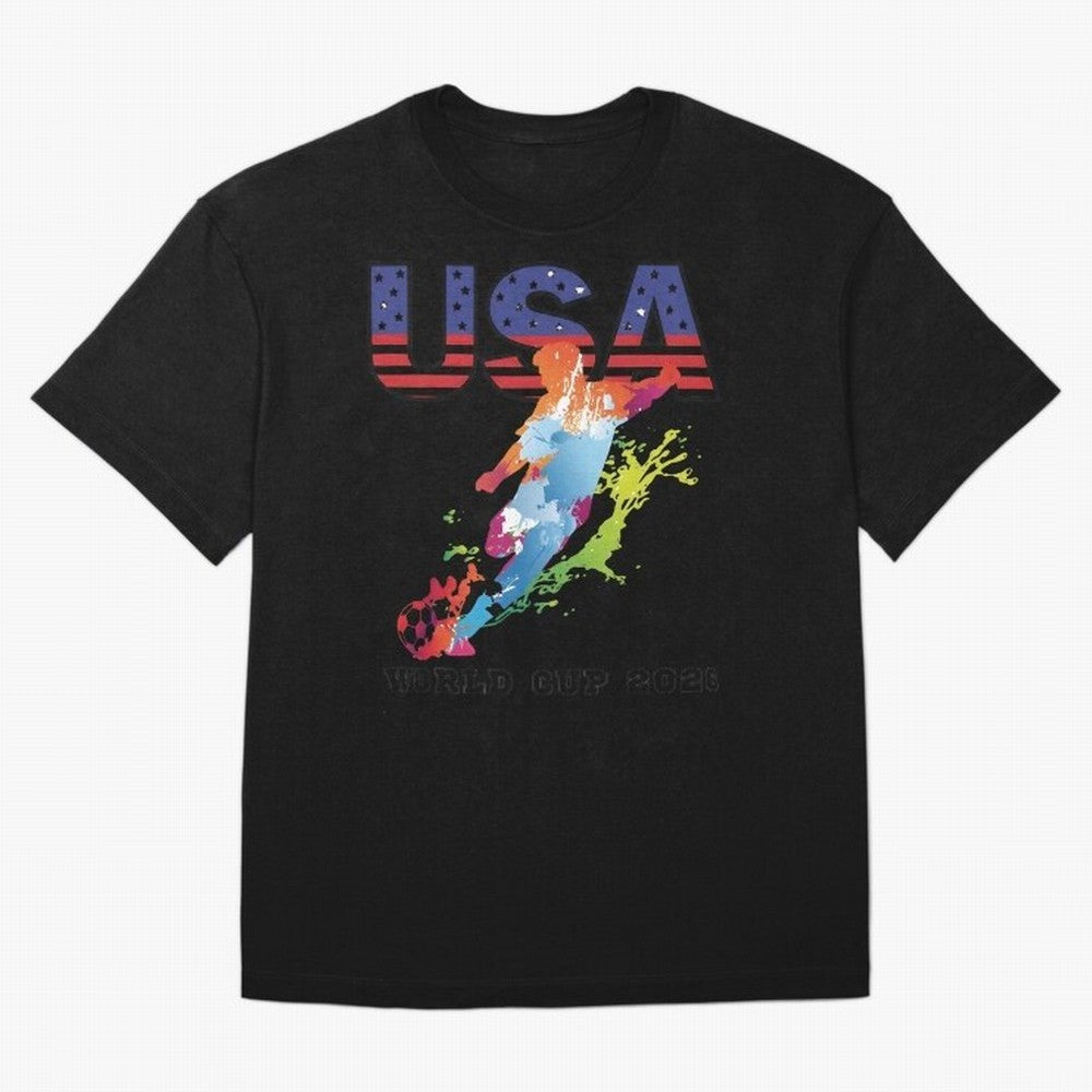 USA CAN MEX 26 Football Shirt | Color Splash International Fan Tee Classic T-Shirt Bring Retro Soccer Energy to FIFA World Cup 2026 Group Stage Spirit, Built around England, France and Netherlands, Cristiano Ronaldo, Stadium Memories, Football