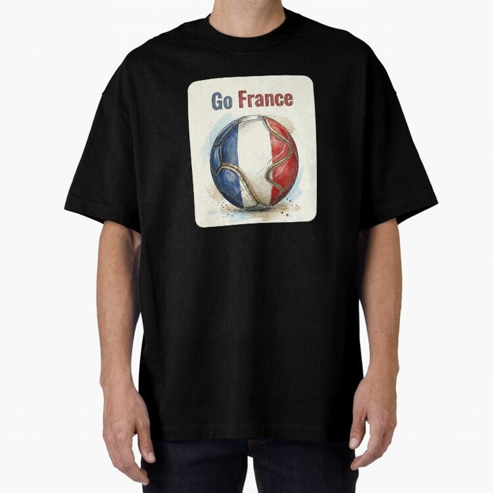 Go France Soccer Ball Flag | French Football Fan Graphic Tee Classic T-Shirt Capture Stadium Memories from FIFA World Cup 2026 USA Canada Mexico for Fans of Messi and Cristiano Ronaldo and England, Bringing Supporter Pride, Iconic Celebrations,