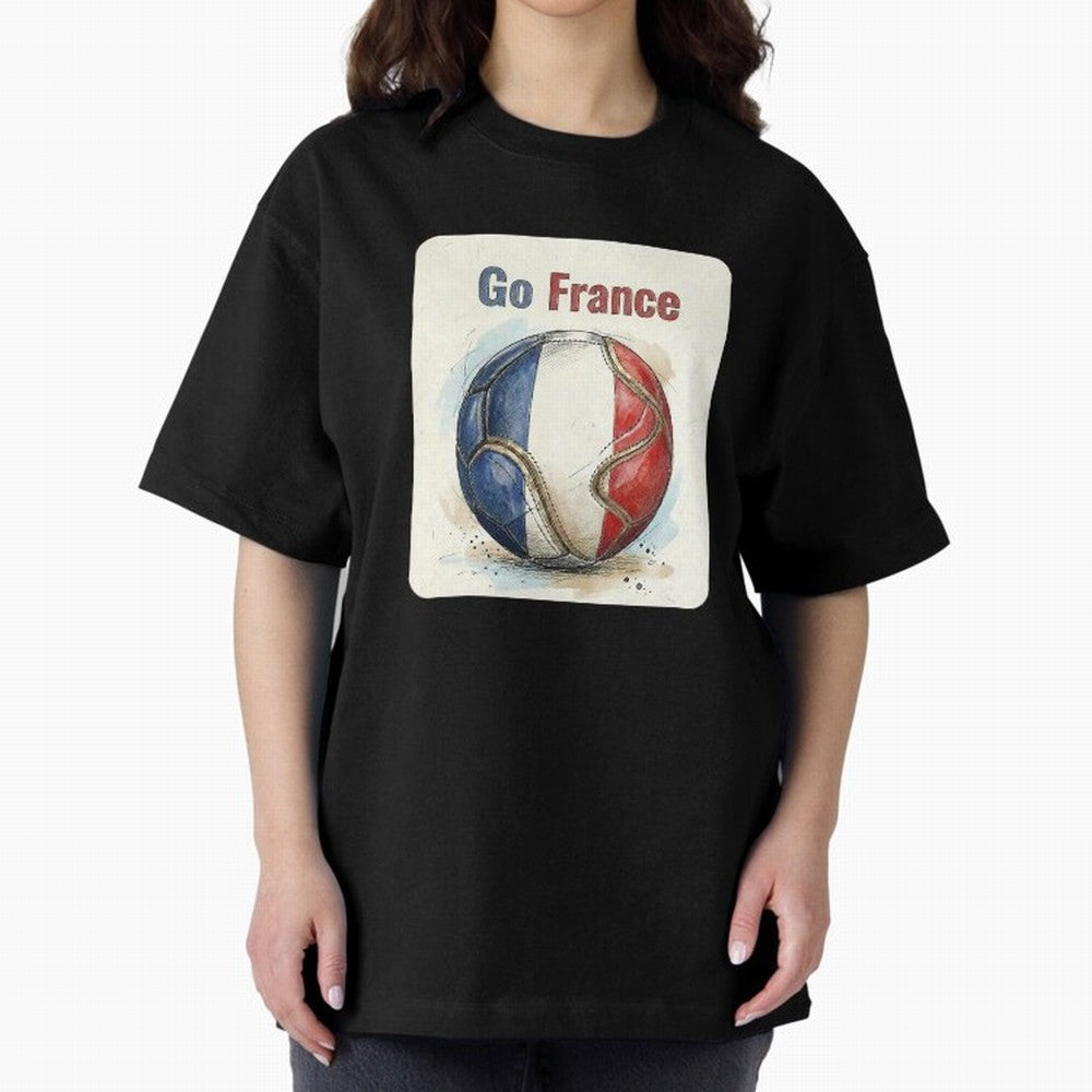 Go France Soccer Ball Flag | French Football Fan Graphic Tee Classic T-Shirt Capture Stadium Memories from FIFA World Cup 2026 USA Canada Mexico for Fans of Messi and Cristiano Ronaldo and England, Bringing Supporter Pride, Iconic Celebrations,