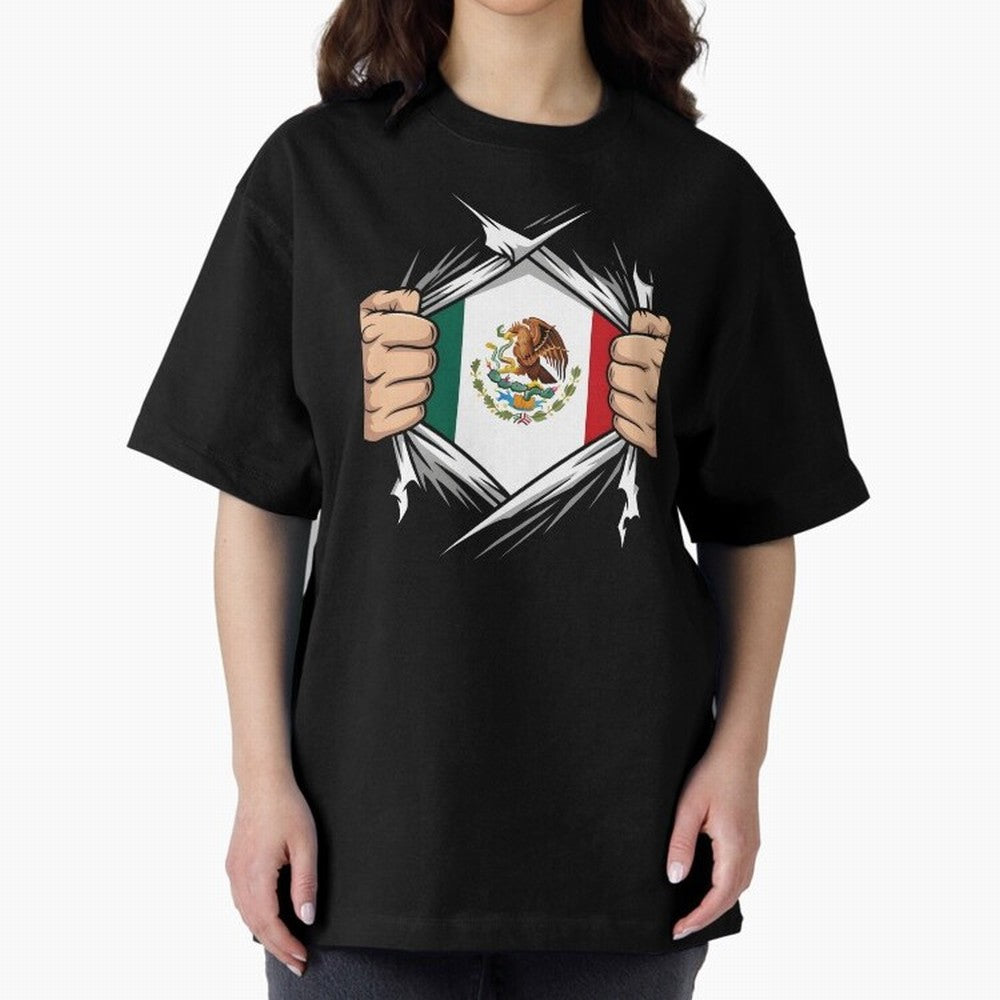 Mexico Flag Ripped Shirt Football Fan Classic T-Shirt Show Match Day Excitement for the FIFA World Cup 2026 USA Canada Mexico Journey through Haaland and Mbappe Highlights, France Pride, Championship Spirit, Famous Goals, Roaring Crowds and