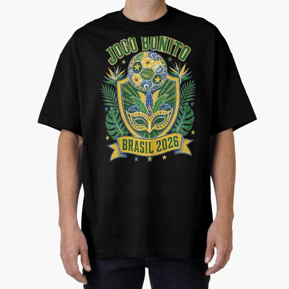 Jogo Bonito Brasil 2026 World Cup Soccer T-Shirt Classic T-Shirt Bring the FIFA World Cup 2026 Group Stage Journey through Mbappe Highlights, Spain Pride, Football Festival Excitement, Trophy Ambitions, Country Rivalries and Star Player Buzz;