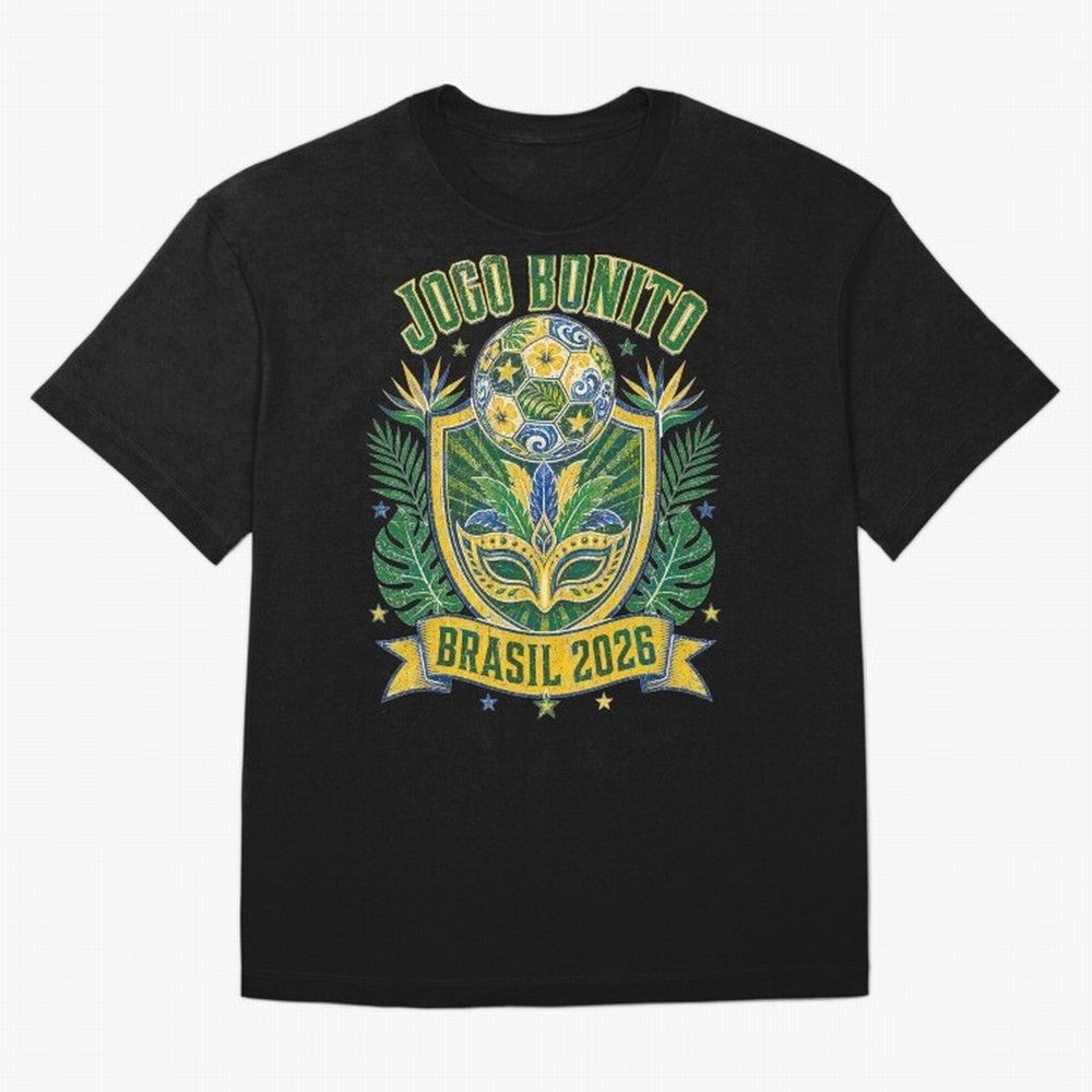 Jogo Bonito Brasil 2026 World Cup Soccer T-Shirt Classic T-Shirt Bring the FIFA World Cup 2026 Group Stage Journey through Mbappe Highlights, Spain Pride, Football Festival Excitement, Trophy Ambitions, Country Rivalries and Star Player Buzz;