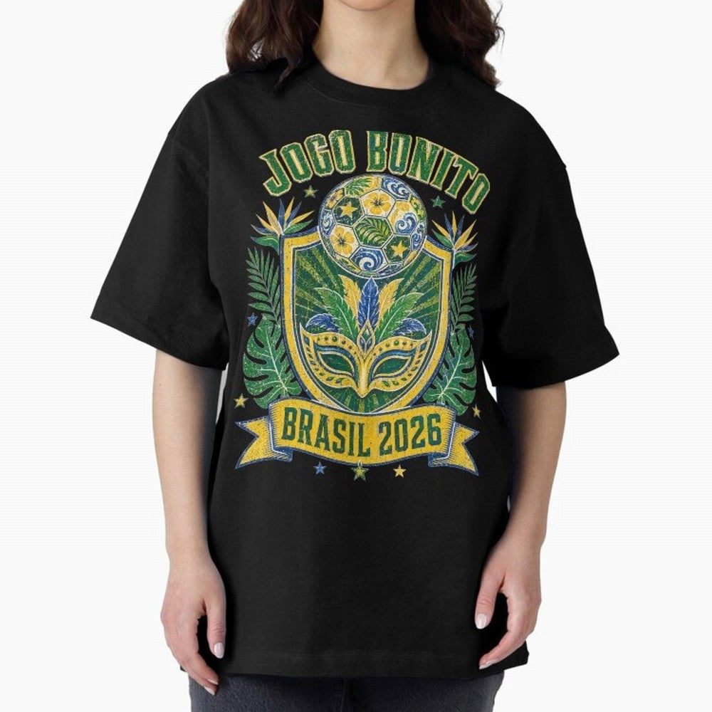 Jogo Bonito Brasil 2026 World Cup Soccer T-Shirt Classic T-Shirt Bring the FIFA World Cup 2026 Group Stage Journey through Mbappe Highlights, Spain Pride, Football Festival Excitement, Trophy Ambitions, Country Rivalries and Star Player Buzz;