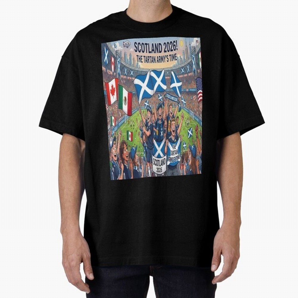 Scotland World Cup 2026 - Stadium Classic T-Shirt Stand with FIFA World Cup 2026 Group Stage Spirit, Centered on Brazil, Haaland and Mbappe, Classic Soccer Heritage, Championship Pressure, Fan Loyalty and International Pride; Ideal for Football