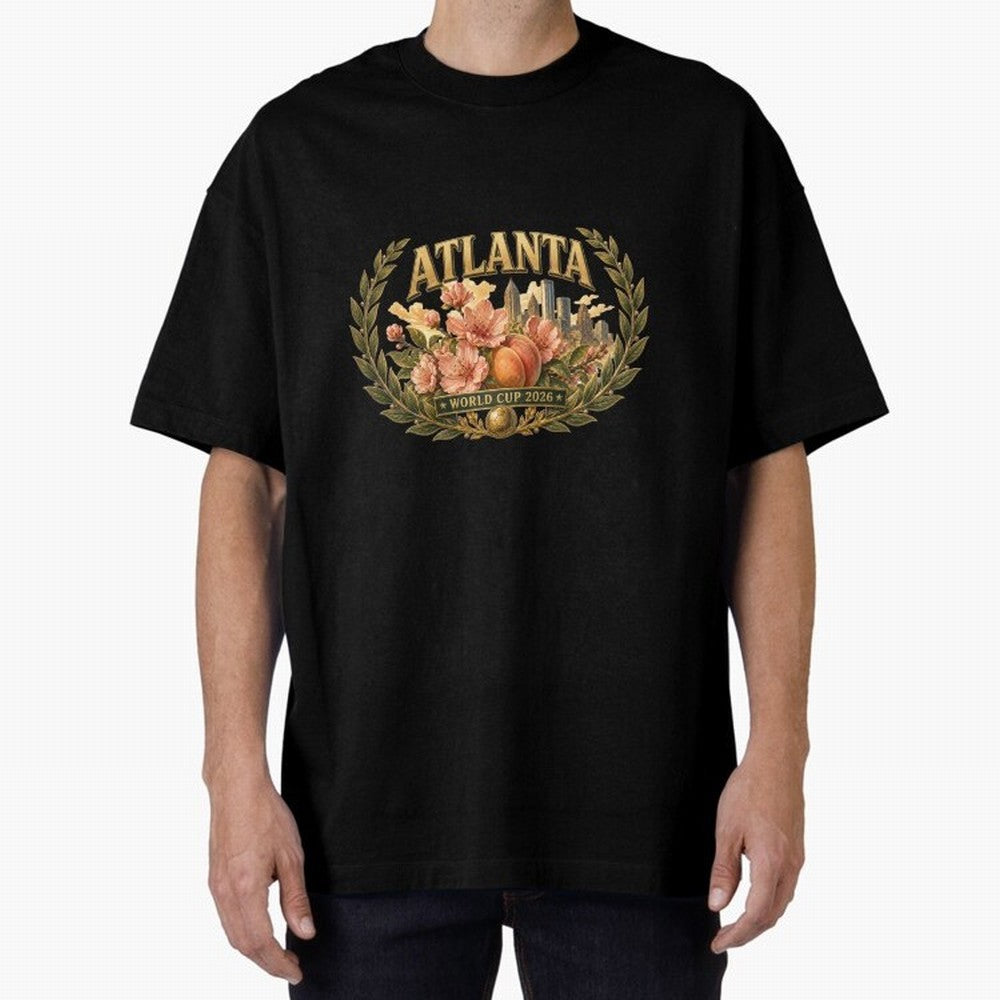 Elegant and Floral Atlanta 2026 World Cup Host City ¡ª Georgia Peach Laurel Wreath Classic T-Shirt Celebrate Fan Favorites in FIFA World Cup 2026 USA Canada Mexico Spirit, Featuring Spain and Netherlands, CR7, Goal Celebration Energy, Supporter