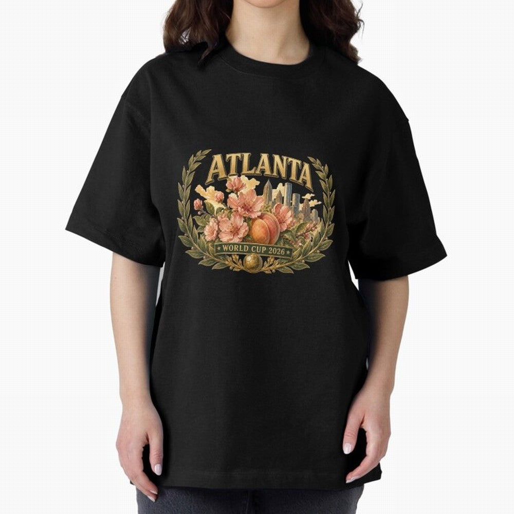 Elegant and Floral Atlanta 2026 World Cup Host City ¡ª Georgia Peach Laurel Wreath Classic T-Shirt Celebrate Fan Favorites in FIFA World Cup 2026 USA Canada Mexico Spirit, Featuring Spain and Netherlands, CR7, Goal Celebration Energy, Supporter