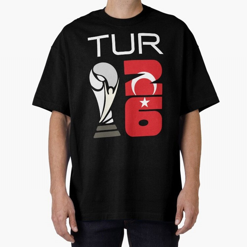 Turkey 2026 Soccer World Cup Trophy Turkish Flag Design Classic T-Shirt Cheer for FIFA World Cup 2026 USA Canada Mexico for Fans of Mbappe and Neymar and Spain, Bringing Sports Nostalgia, International Competition, Famous Players and Unforgettable