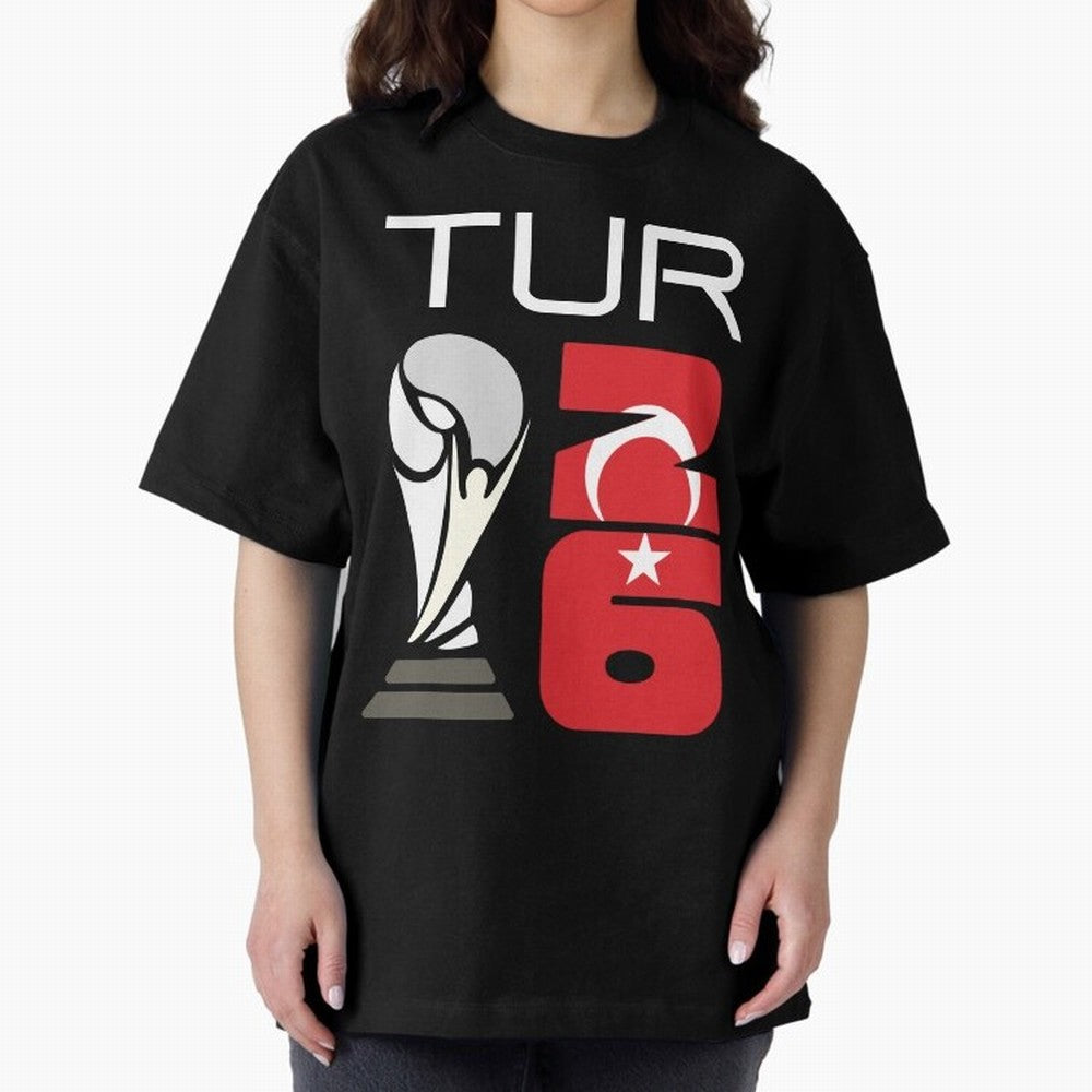 Turkey 2026 Soccer World Cup Trophy Turkish Flag Design Classic T-Shirt Cheer for FIFA World Cup 2026 USA Canada Mexico for Fans of Mbappe and Neymar and Spain, Bringing Sports Nostalgia, International Competition, Famous Players and Unforgettable