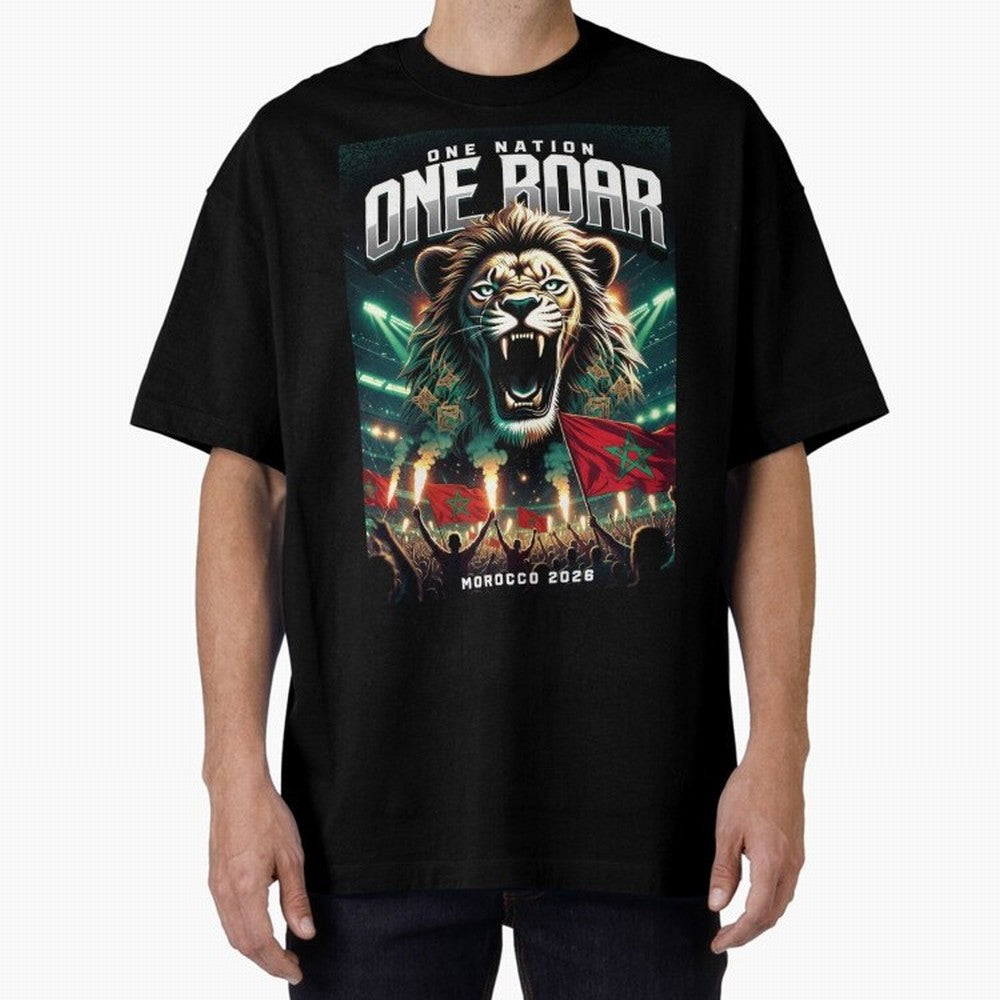 Morocco Football Team - One Nation, One Roar Classic T-Shirt Support the Legends of FIFA World Cup 2026 Group Stage for Fans of Messi and Germany, Bringing Vintage Soccer Flavor, Modern Football Stars, National Flags and Final Night Emotion;