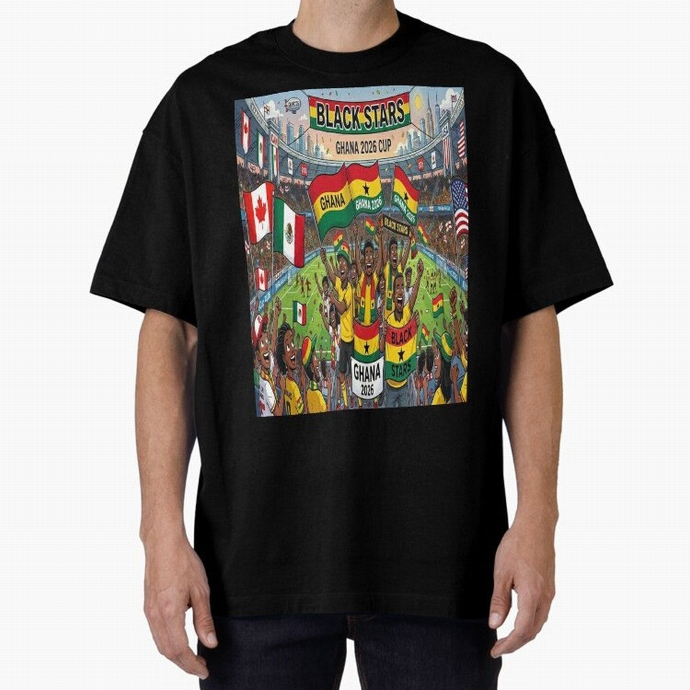 Ghana World Cup 2026 - Stadium Classic T-Shirt Bring Stadium Energy to FIFA World Cup 2026 Group Stage Spirit, Filled with Argentina, Neymar, Haaland and Cristiano Ronaldo, Sports Nostalgia, International Competition, Famous Players and