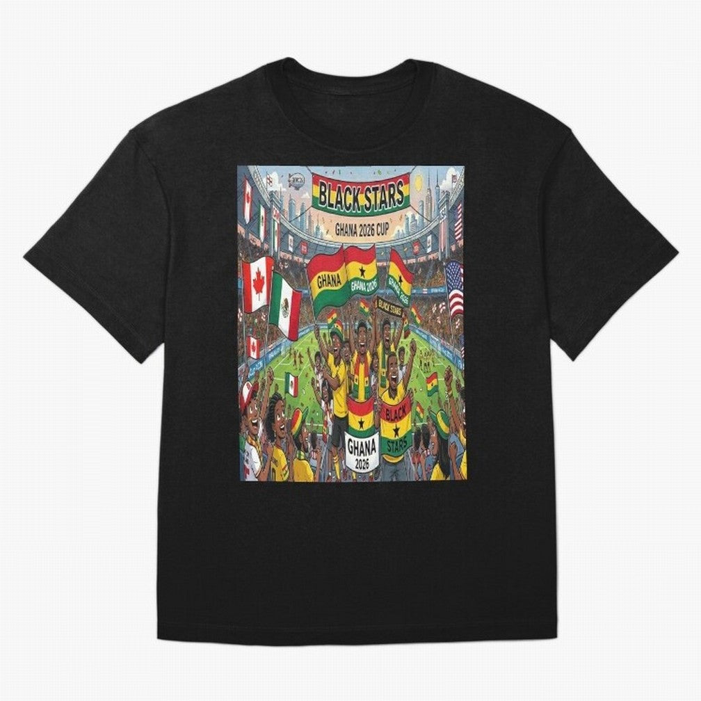 Ghana World Cup 2026 - Stadium Classic T-Shirt Bring Stadium Energy to FIFA World Cup 2026 Group Stage Spirit, Filled with Argentina, Neymar, Haaland and Cristiano Ronaldo, Sports Nostalgia, International Competition, Famous Players and