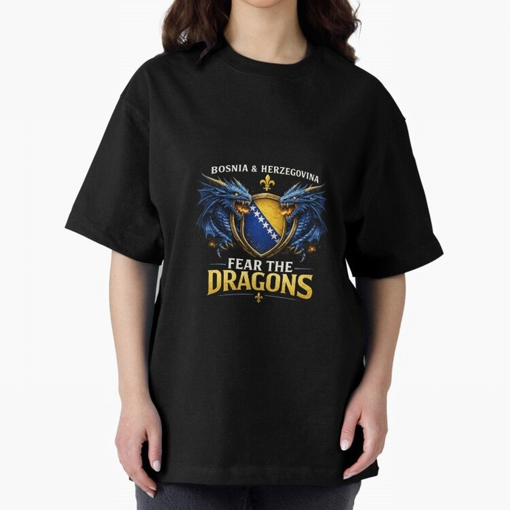 Fear the Dragons ¨C Bosnia Zmajevi Football Shirt | Bosnia & Herzegovina Fans Design Classic T-Shirt Bring a Vintage Feel to Global Football Passion for FIFA World Cup 2026 Group Stage, Featuring Mbappe and Neymar, Brazil, Fan Favorite Moments,