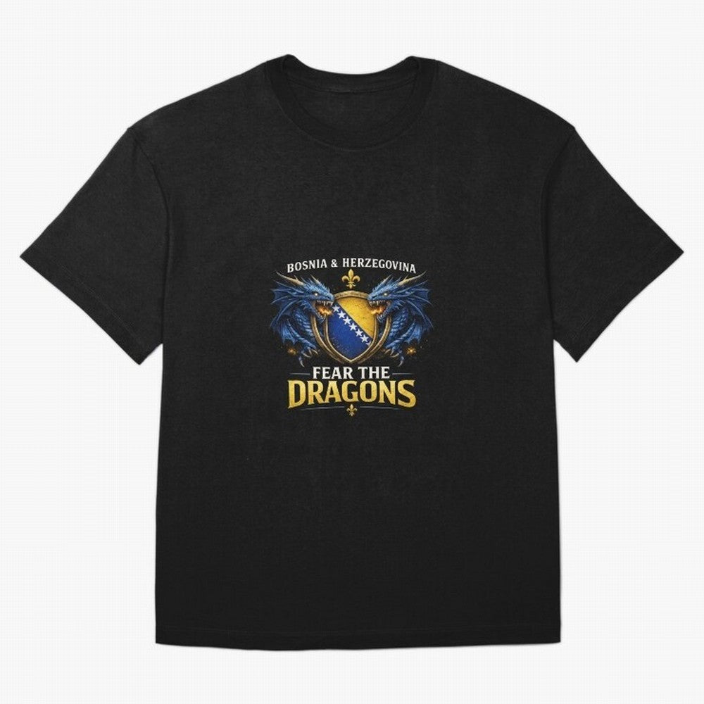 Fear the Dragons ¨C Bosnia Zmajevi Football Shirt | Bosnia & Herzegovina Fans Design Classic T-Shirt Bring a Vintage Feel to Global Football Passion for FIFA World Cup 2026 Group Stage, Featuring Mbappe and Neymar, Brazil, Fan Favorite Moments,
