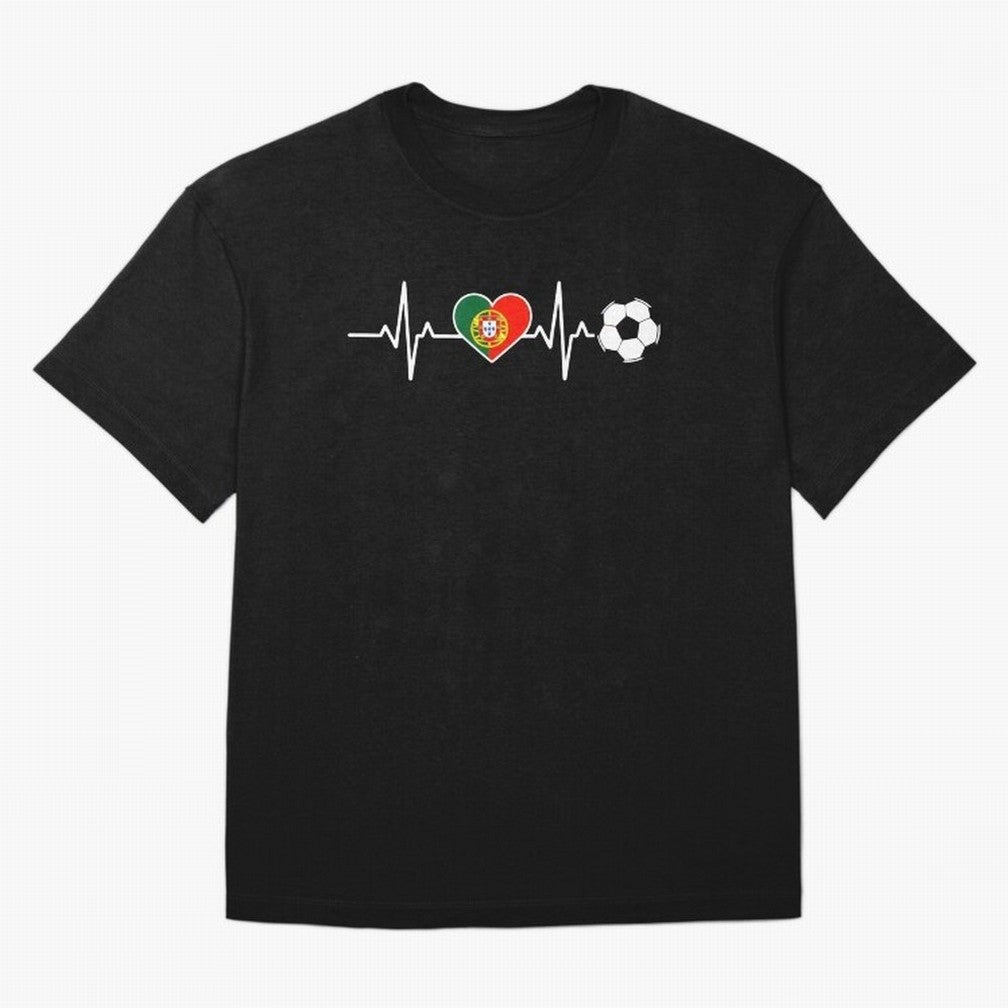 Portugal Football Heartbeat | Sele??o Das Quinas Soccer Fan Classic T-Shirt Wear the Spirit of Match Day Hype around FIFA World Cup 2026 Group Stage, Messi and Cristiano Ronaldo, England, France and Netherlands, Game Day Rituals, Football Legends,