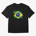 Brazil Flag Artistic Brush Stroke - Modern Flag Design T-Shirt Classic T-Shirt Celebrate Soccer Greatness during Match Day Hype around FIFA World Cup 2026 USA Canada Mexico, Messi and Cristiano Ronaldo, Argentina, Sports Nostalgia, International