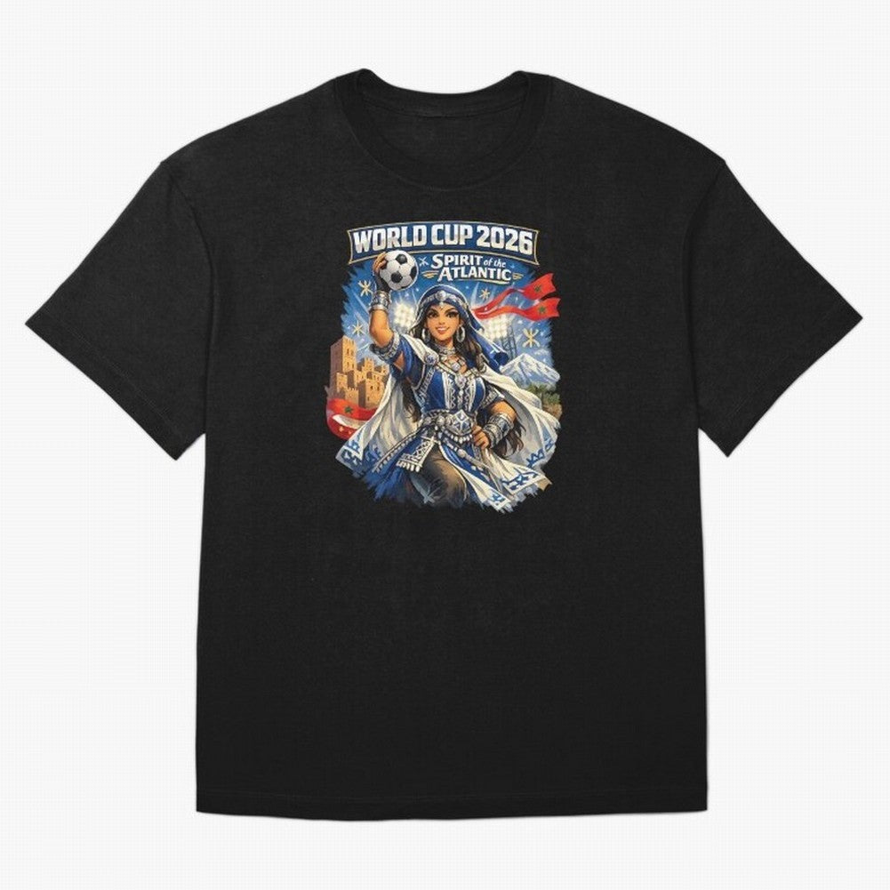 Moroccan Women World Cup 2026 Atlantic Spirit Classic T-Shirt Show Passion for the Stars of FIFA World Cup 2026 Group Stage Celebrating CR7, Argentina Energy, Worldwide Fan Energy, Dramatic Goals, Stadium Lights and Championship Celebrations; Ideal
