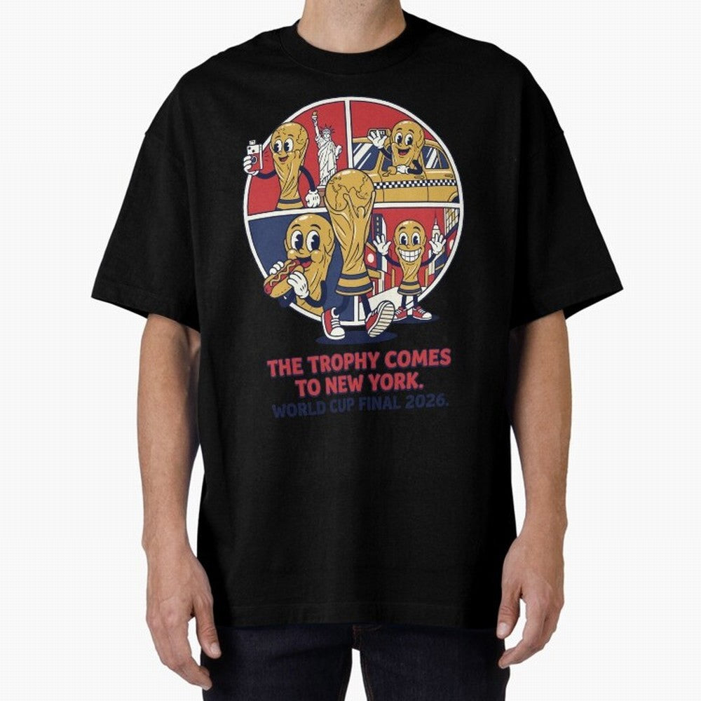 The Trophy Comes to New York ¡ª World Cup Final V2 Classic T-Shirt Keep the Legacy of Global Football Passion for FIFA World Cup 2026, Capturing Haaland and Mbappe, France and Portugal, Stadium Memories, Football Loyalty, International Chants and
