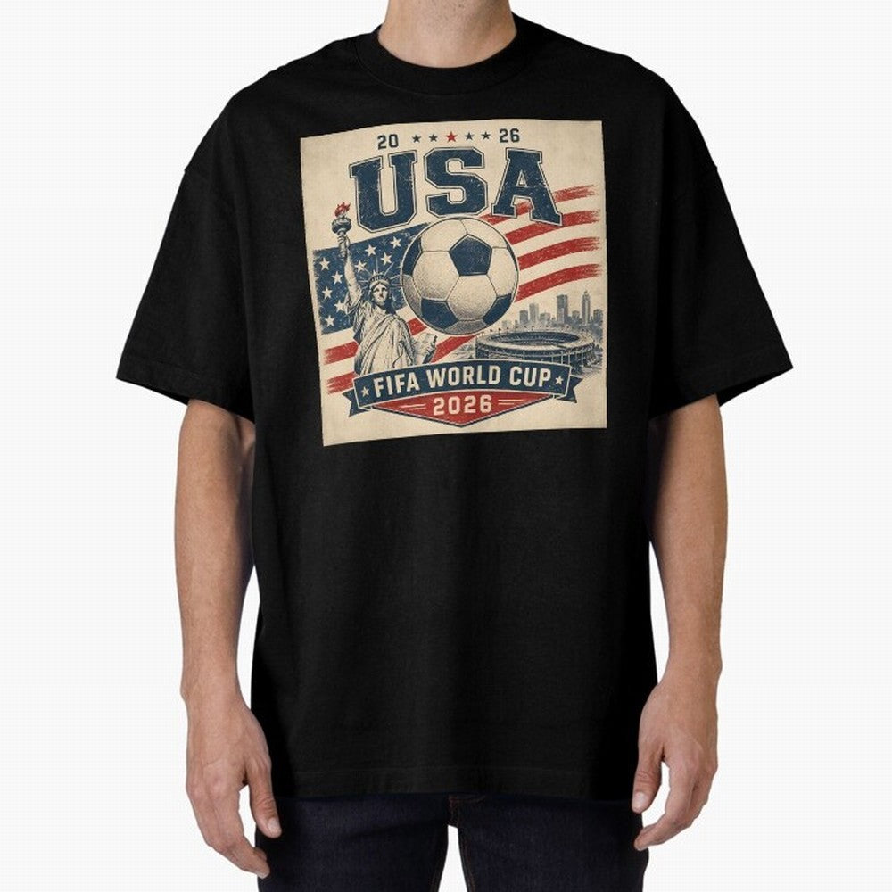 USA WORLD CUP 2026 Classic T-Shirt Make Every Match About FIFA World Cup 2026 for Fans of Messi, CR7 and Mbappe and Argentina and Brazil, Bringing Vintage Soccer Flavor, Modern Football Stars, National Flags and Final Night Emotion; Perfect for