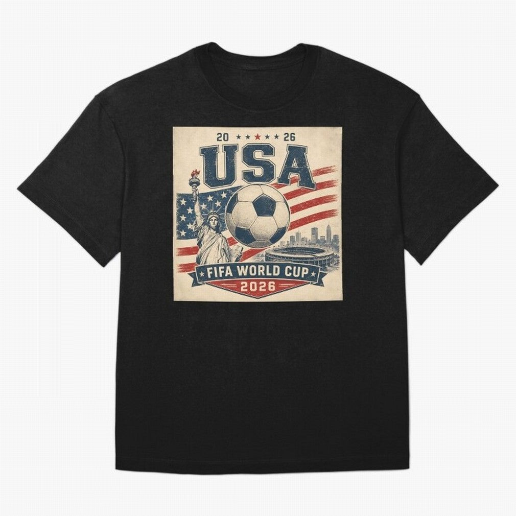 USA WORLD CUP 2026 Classic T-Shirt Make Every Match About FIFA World Cup 2026 for Fans of Messi, CR7 and Mbappe and Argentina and Brazil, Bringing Vintage Soccer Flavor, Modern Football Stars, National Flags and Final Night Emotion; Perfect for