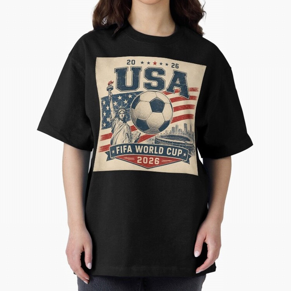 USA WORLD CUP 2026 Classic T-Shirt Make Every Match About FIFA World Cup 2026 for Fans of Messi, CR7 and Mbappe and Argentina and Brazil, Bringing Vintage Soccer Flavor, Modern Football Stars, National Flags and Final Night Emotion; Perfect for