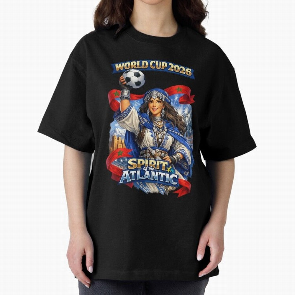 Moroccan World Cup 2026 Spirit Classic T-Shirt Show Your Tournament Heart for FIFA World Cup 2026 USA Canada Mexico Centered on Mbappe and Neymar, Brazil Energy, Retro Football Energy, Iconic Rivalries, Trophy Chase Drama and Stadium Atmosphere;