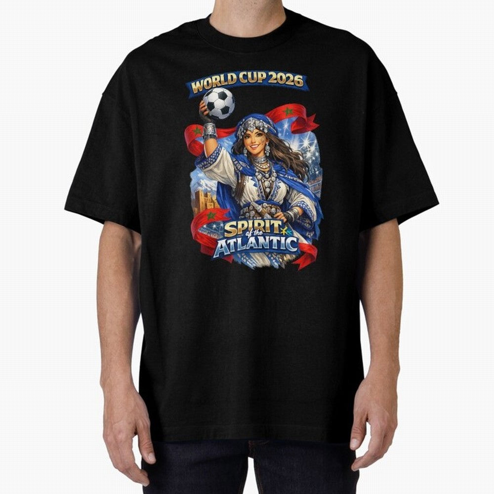 Moroccan World Cup 2026 Spirit Classic T-Shirt Show Your Tournament Heart for FIFA World Cup 2026 USA Canada Mexico Centered on Mbappe and Neymar, Brazil Energy, Retro Football Energy, Iconic Rivalries, Trophy Chase Drama and Stadium Atmosphere;