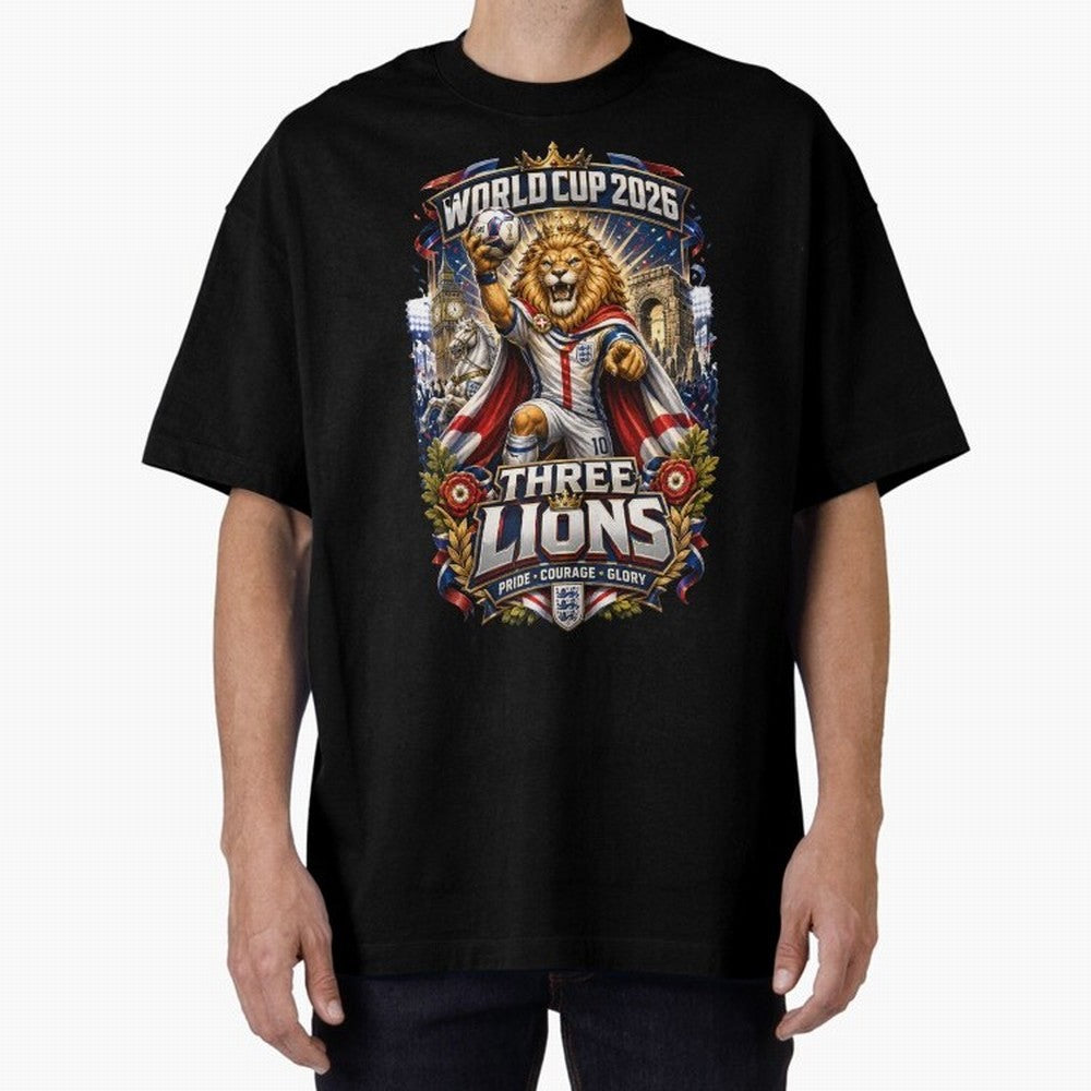 Three Lions World Cup 2026 Classic T-Shirt Fuel Match Day Hype around FIFA World Cup 2026 Group Stage, Neymar, Haaland and Cristiano Ronaldo, Argentina, France and Brazil, Champion Mindset, Group Stage Buzz, Knockout Tension and Passionate Fan