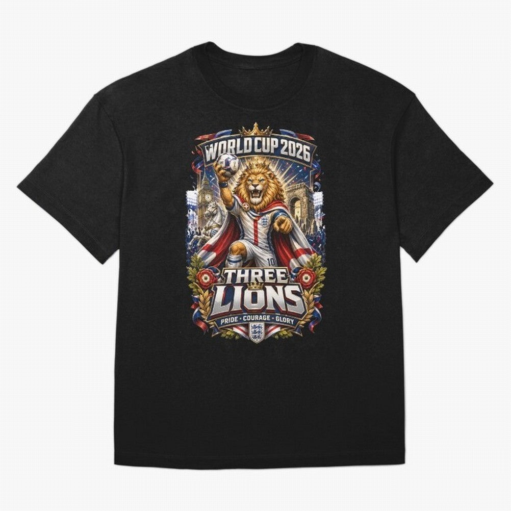 Three Lions World Cup 2026 Classic T-Shirt Fuel Match Day Hype around FIFA World Cup 2026 Group Stage, Neymar, Haaland and Cristiano Ronaldo, Argentina, France and Brazil, Champion Mindset, Group Stage Buzz, Knockout Tension and Passionate Fan