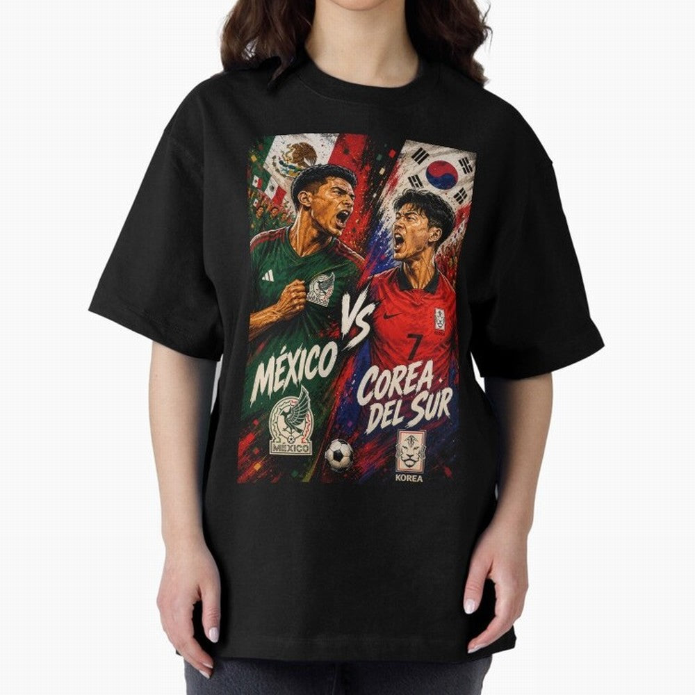 Mexico vs South Korea ¨C Group A FIFA World Cup 2026 | Comic Style Soccer Jersey Classic T-Shirt Celebrate Every Goal in FIFA World Cup 2026 USA Canada Mexico for Fans of Haaland and Mbappe and Argentina, France and Brazil, Bringing Tournament