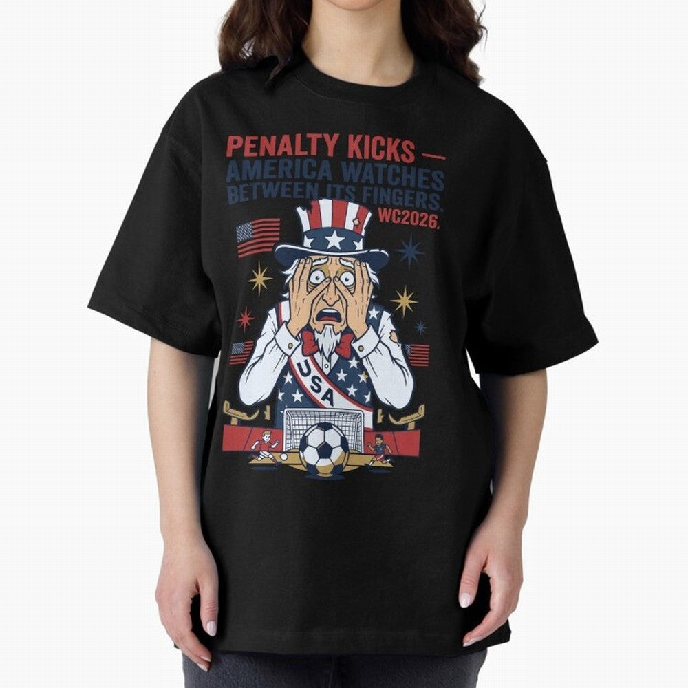 Penalty Kicks ¡ª America Watches Between Its Fingers V1 Classic T-Shirt Bring Champion Energy into FIFA World Cup 2026 Group Stage Inspired by Haaland, Brazil, Portugal and Argentina Energy, Global Supporter Spirit, Legendary Goals, National Colors