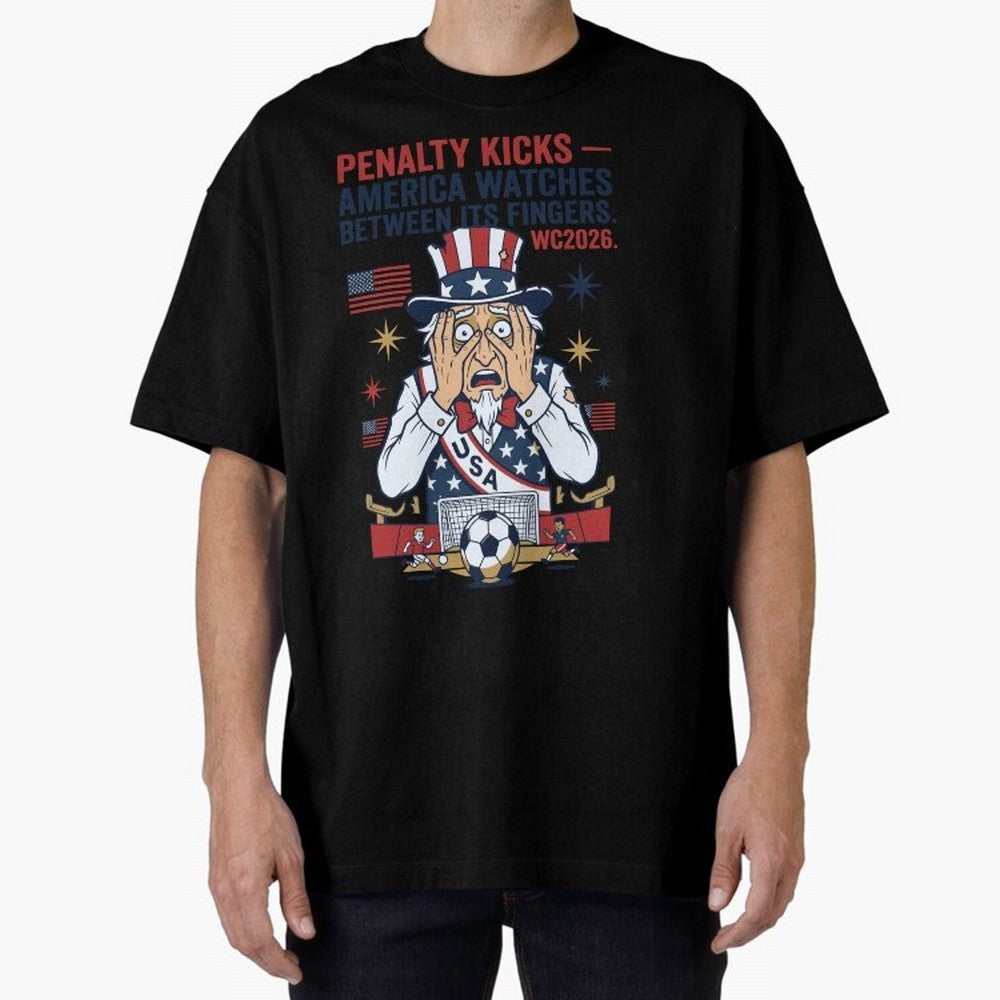 Penalty Kicks ¡ª America Watches Between Its Fingers V1 Classic T-Shirt Bring Champion Energy into FIFA World Cup 2026 Group Stage Inspired by Haaland, Brazil, Portugal and Argentina Energy, Global Supporter Spirit, Legendary Goals, National Colors