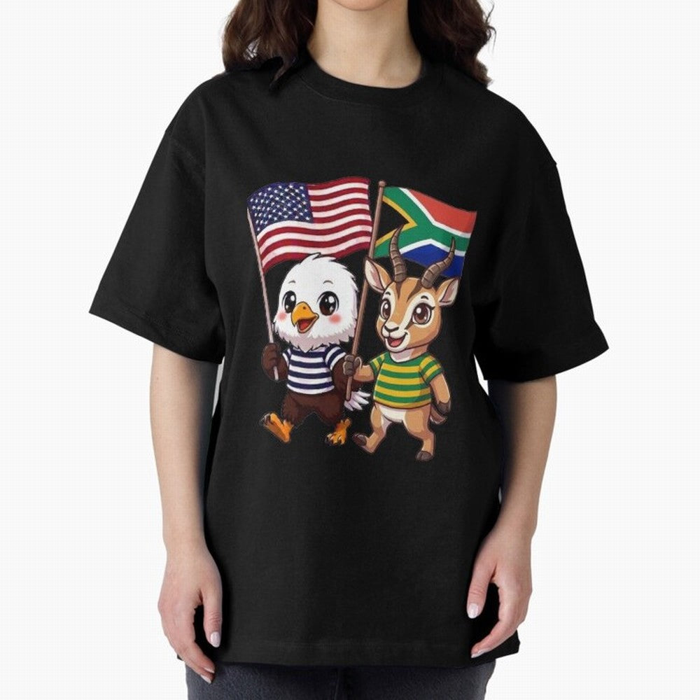 The American eagle and its friend, the South African springbok Classic T-Shirt Follow Every Goal of Match Day Hype around FIFA World Cup 2026, Cristiano Ronaldo, Haaland and CR7, Germany, Game Day Rituals, Football Legends, Country Pride and the