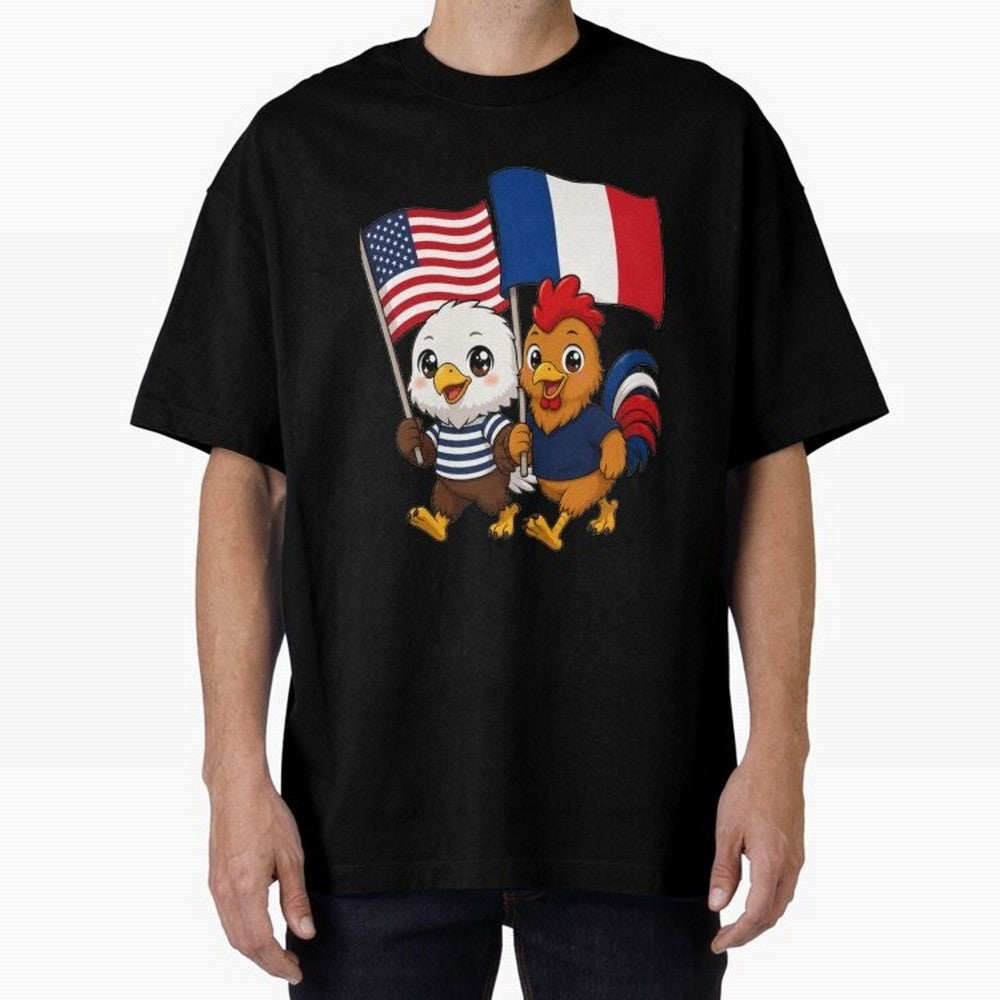 The American eagle and its friend, the French rooster Classic T-Shirt Celebrate Unforgettable Nights in the FIFA World Cup 2026 USA Canada Mexico Journey through CR7 Highlights, Brazil Pride, Global Supporter Spirit, Legendary Goals, National
