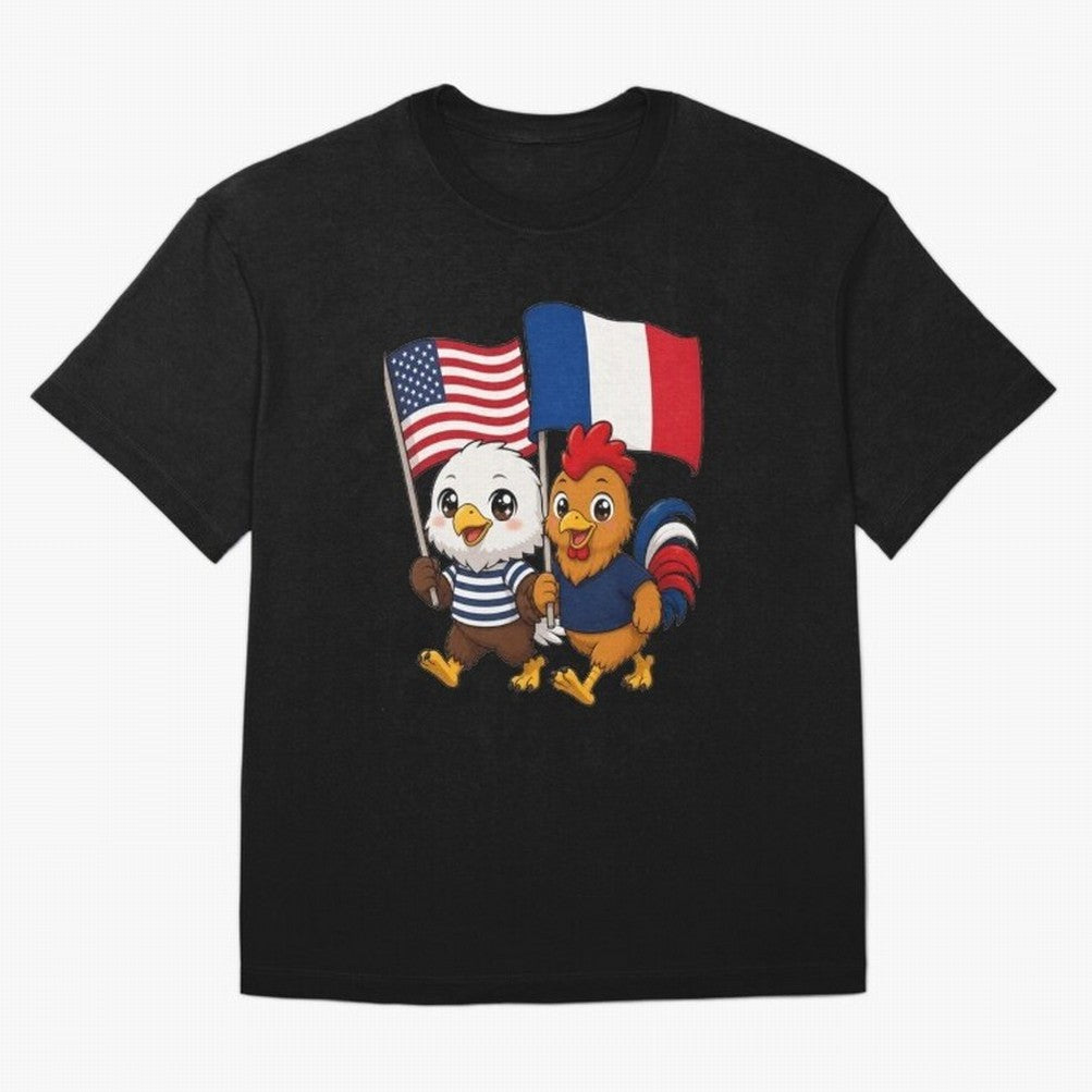 The American eagle and its friend, the French rooster Classic T-Shirt Celebrate Unforgettable Nights in the FIFA World Cup 2026 USA Canada Mexico Journey through CR7 Highlights, Brazil Pride, Global Supporter Spirit, Legendary Goals, National
