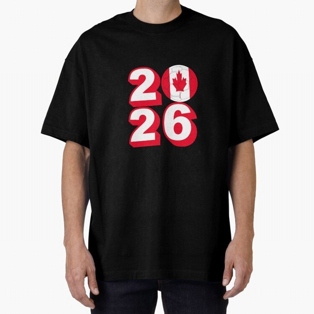 Canada 2026 Soccer Ball Graphic Design Classic T-Shirt Capture Stadium Memories from Match Day Hype around FIFA World Cup 2026 Group Stage, Neymar, Haaland and Cristiano Ronaldo, England, Vintage Soccer Flavor, Modern Football Stars, National Flags