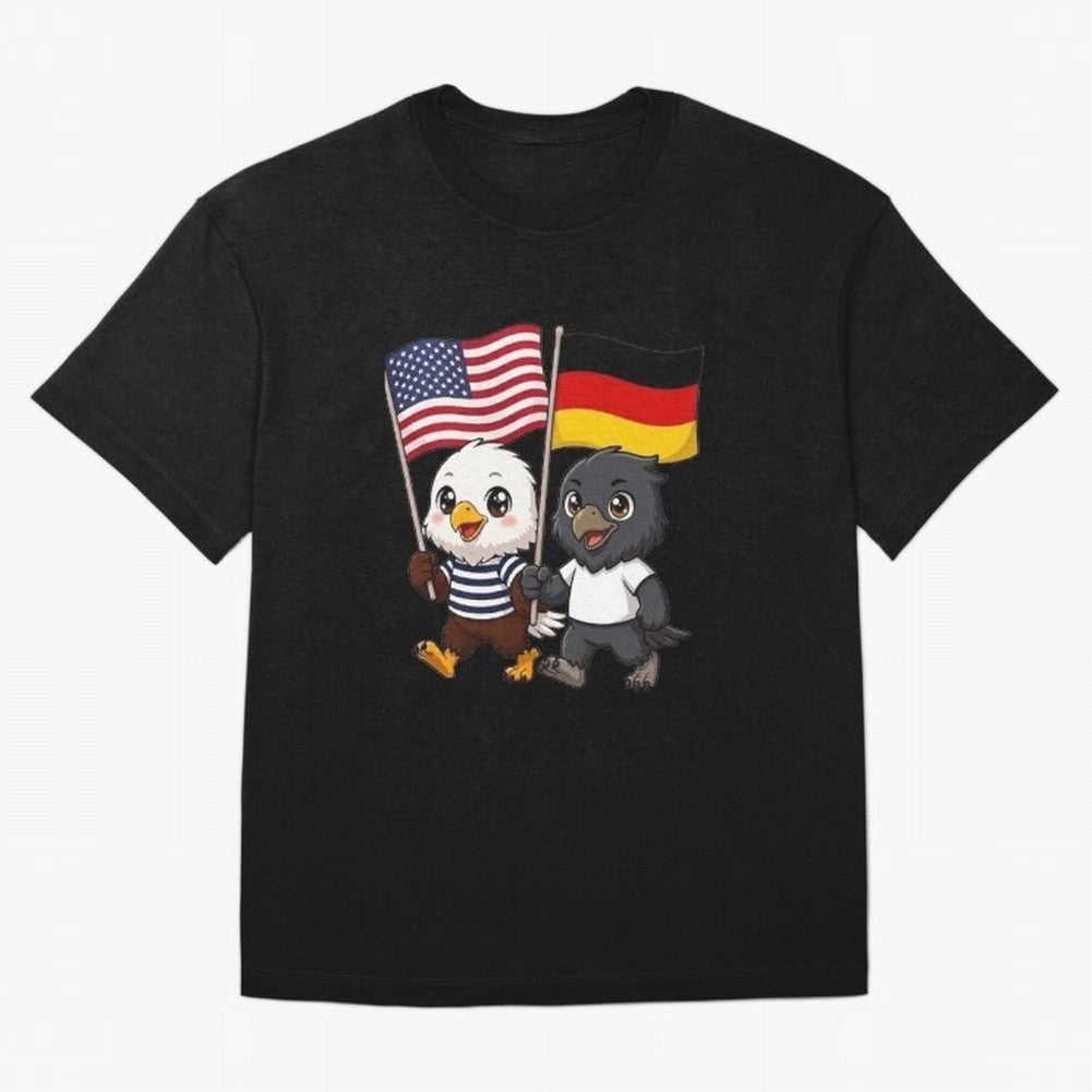 The American eagle and its friend the German eagle Classic T-Shirt Carry Global Football Passion for FIFA World Cup 2026, Celebrating CR7 and Messi, France and Portugal, Vintage Soccer Flavor, Modern Football Stars, National Flags and Final Night