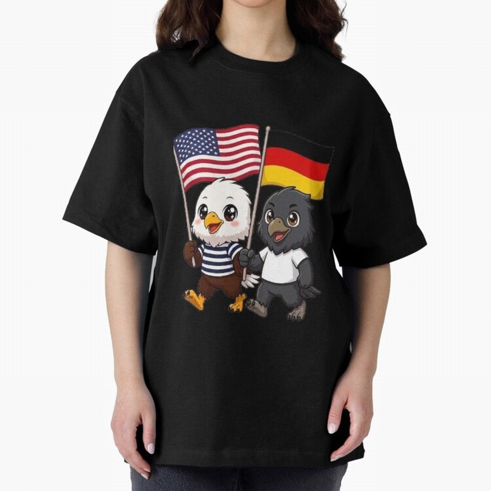 The American eagle and its friend the German eagle Classic T-Shirt Carry Global Football Passion for FIFA World Cup 2026, Celebrating CR7 and Messi, France and Portugal, Vintage Soccer Flavor, Modern Football Stars, National Flags and Final Night
