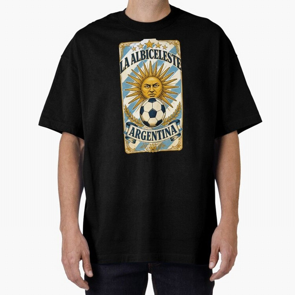 Argentina Soccer Sun - La Albiceleste Vintage Champions Football Fan T-Shirt Classic T-Shirt Bring International Match Energy to FIFA World Cup 2026 Group Stage Inspired by Messi, Brazil Energy, Championship Spirit, Famous Goals, Roaring Crowds and