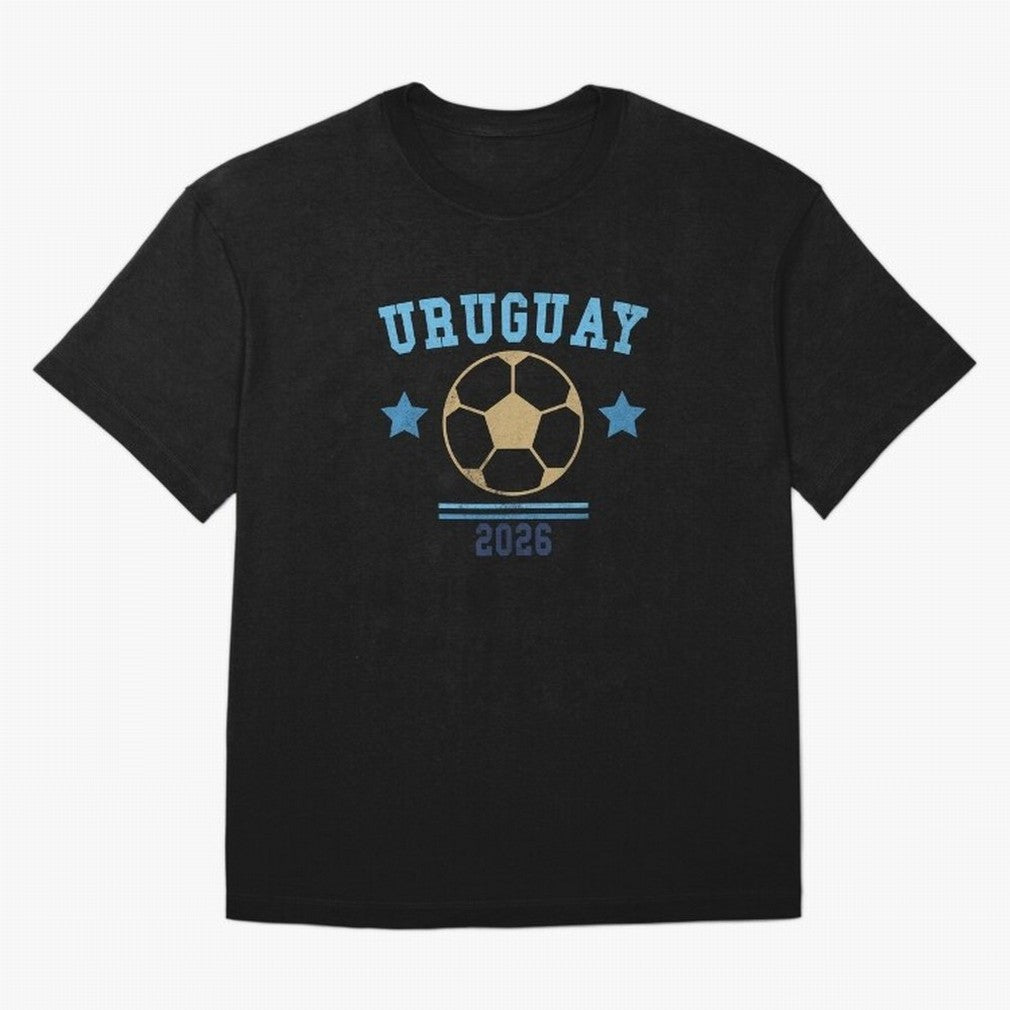 Uruguay 2026 ¡ª Vintage Soccer Tee Classic T-Shirt Carry the Dream of Match Day Hype around FIFA World Cup 2026 Group Stage, CR7 and Messi, England, France and Netherlands, Worldwide Fan Energy, Dramatic Goals, Stadium Lights and Championship