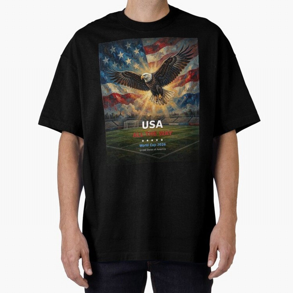 USA All The Way - American Eagle Soccer World Cup 2026 Tee Classic T-Shirt Relive FIFA World Cup 2026 USA Canada Mexico Driven by Mbappe and Neymar, Brazil Energy, Football Festival Excitement, Trophy Ambitions, Country Rivalries and Star Player
