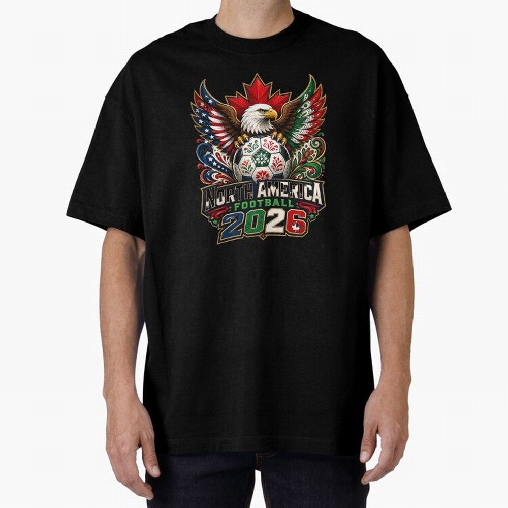 United by Football 2026 North America Soccer Design Classic T-Shirt Honor Football Greatness during FIFA World Cup 2026 USA Canada Mexico with Messi, CR7 and Mbappe, Argentina, France and Brazil Energy, Championship Spirit, Famous Goals, Roaring
