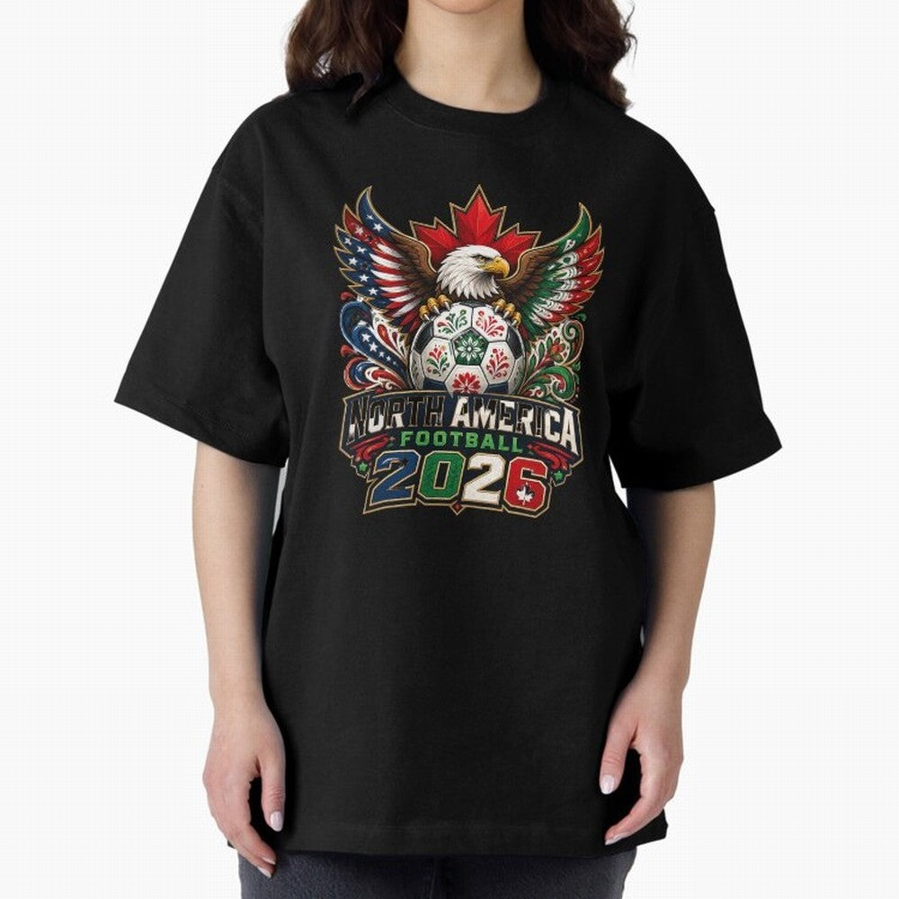 United by Football 2026 North America Soccer Design Classic T-Shirt Honor Football Greatness during FIFA World Cup 2026 USA Canada Mexico with Messi, CR7 and Mbappe, Argentina, France and Brazil Energy, Championship Spirit, Famous Goals, Roaring