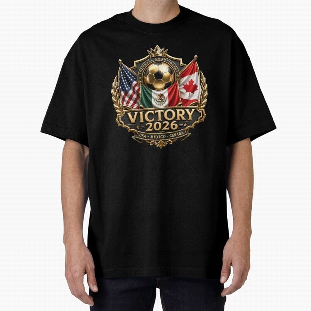 Victory 2026 USA Mexico Canada Football Crest Classic T-Shirt Fuel the Hype around Global Football Passion for FIFA World Cup 2026, Highlighting Mbappe, Argentina, Classic Soccer Heritage, Championship Pressure, Fan Loyalty and International Pride;