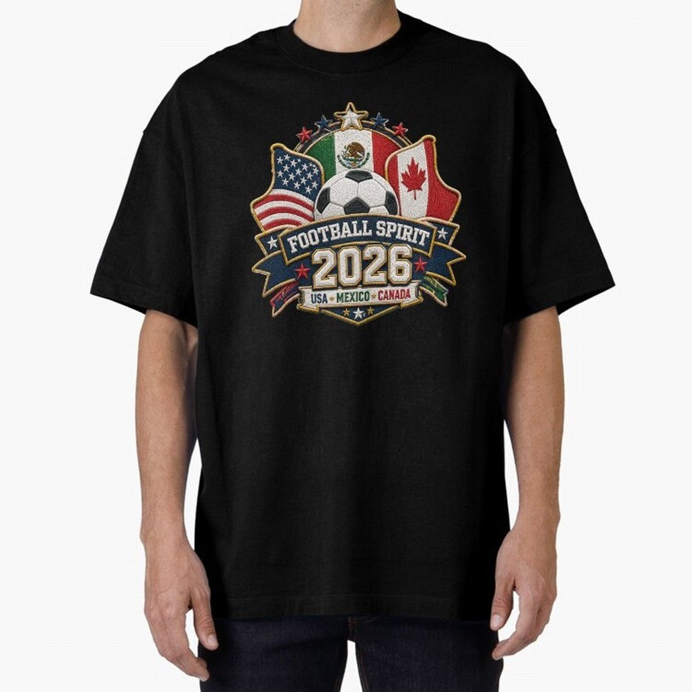 Football Spirit 2026 USA Mexico Canada Patch Design Classic T-Shirt Honor the Football Icons of FIFA World Cup 2026 Spirit, Driven by Brazil, Messi, Neymar and Mbappe, Match Day Excitement, Supporter Culture, Golden Goals and Global Football