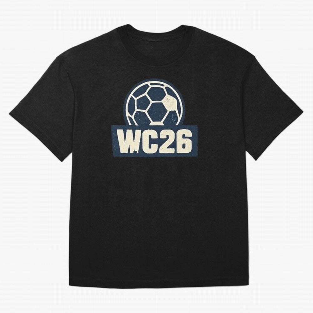 WC26 Retro Soccer Ball Vintage Football Fan Design Classic T-Shirt Celebrate Golden Goal Energy in FIFA World Cup 2026 Group Stage Driven by Messi, Neymar and Mbappe, England, France and Netherlands Energy, Stadium Memories, Football Loyalty,