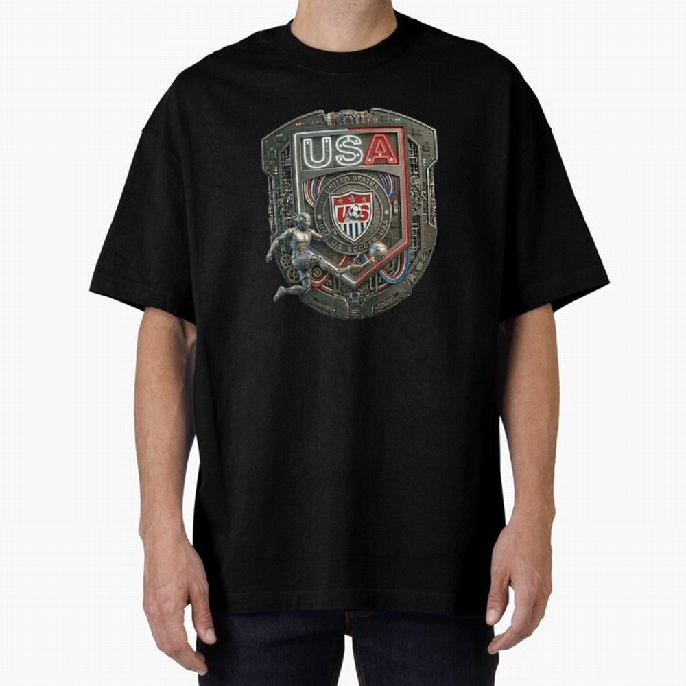 USA SOCCER SHIELD KICKING BALL Classic T-Shirt Show Your Stadium Side during the FIFA World Cup 2026 USA Canada Mexico Journey through Messi, CR7 and Mbappe Highlights, Spain and Netherlands Pride, Fan Favorite Moments, National Team Passion, Big