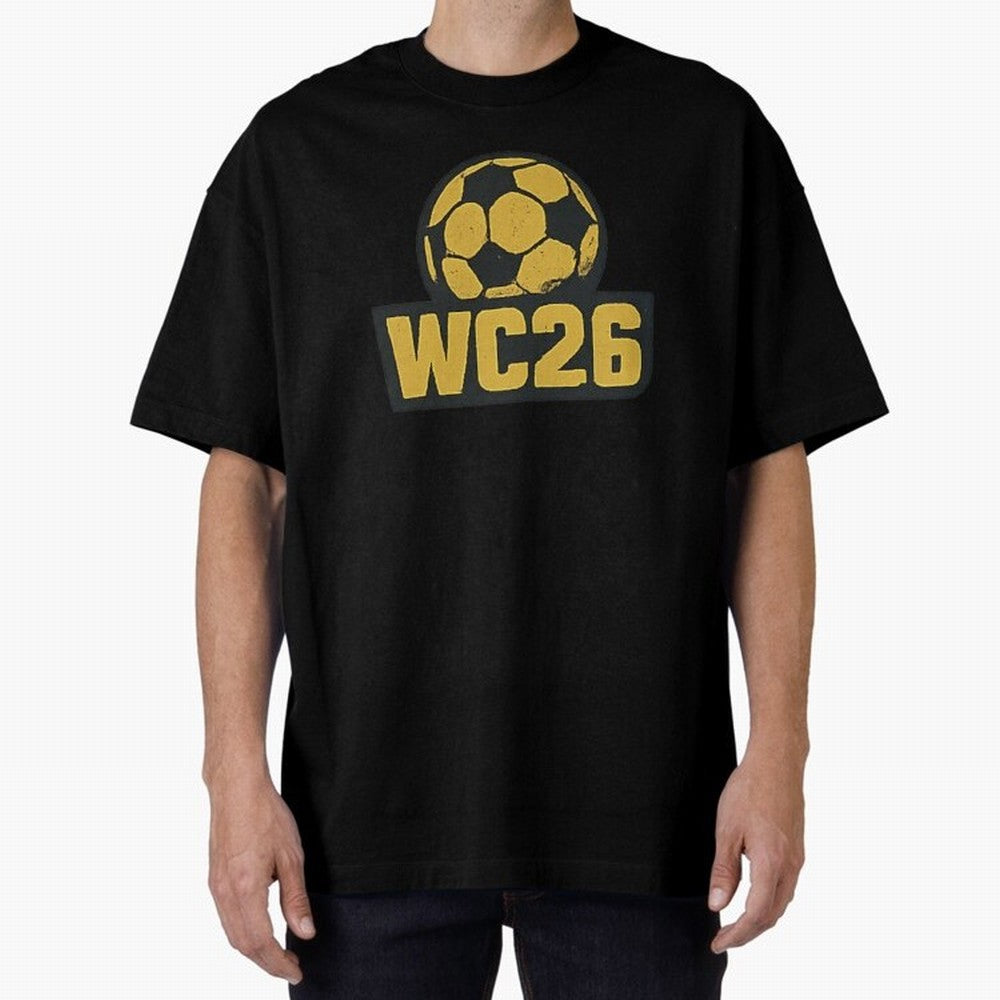 WC26 Soccer Ball Vintage Football Fan Design Classic T-Shirt Carry FIFA World Cup 2026 for Fans of CR7 and Messi and Portugal, Bringing Football History, Final Match Energy, Crowd Noise and Once in a Lifetime Moments; Ideal for Fans Who Follow